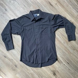Wrangle Cowboy Cut Black Button Up Shirt